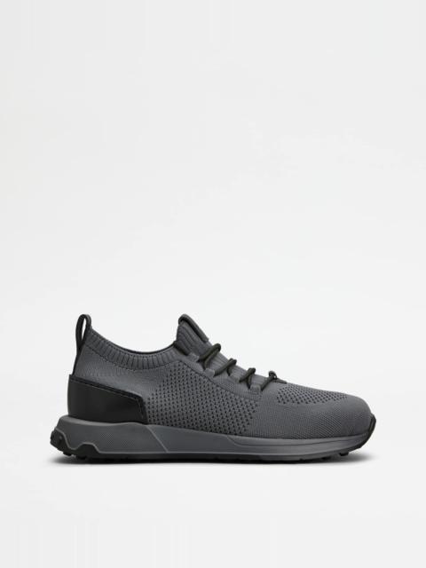 Tod's SOCK SNEAKERS IN TECHNICAL FABRIC AND LEATHER - BLUE