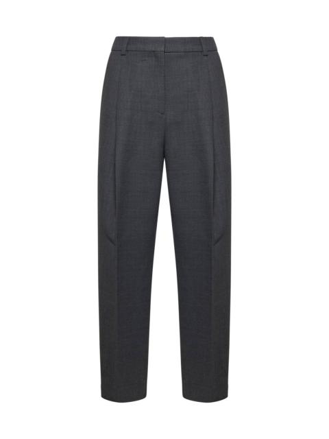 Toteme Women Grey Wool Blend Straight Trousers