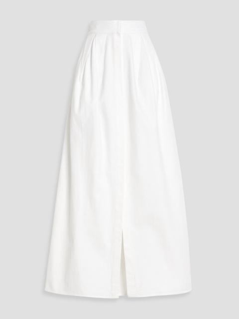 Max Mara Alcade pleated cotton-blend twill maxi skirt