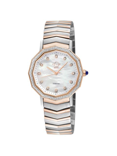 Other Designers GV2 by Gevril Spello Ii Diamond Mother of Pearl Dial Ladies Watch 14519B