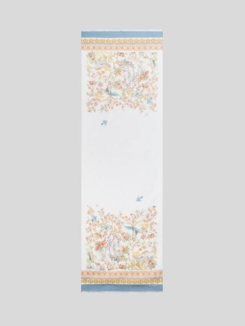 Etro COTTON-BLEND JACQUARD SCARF WITH FLORA AND FAUNA MOTIF