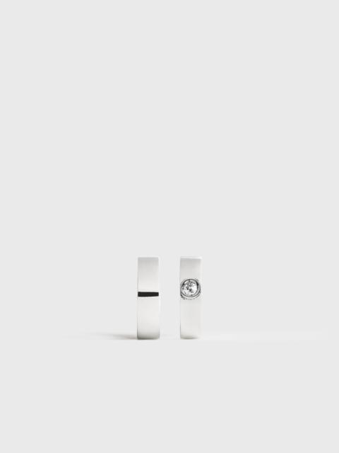 TOTEME Bezel diamond hoops 18kt white gold