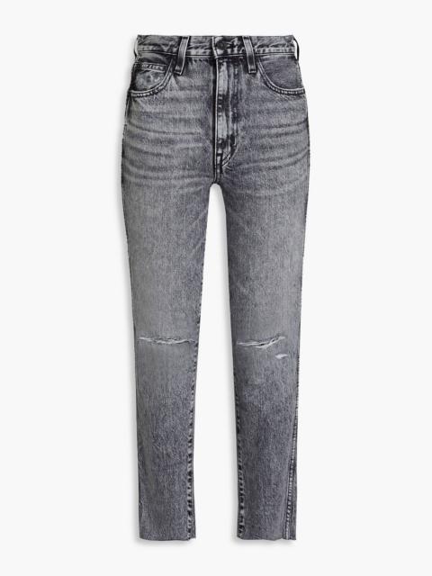 SLVRLAKE Hero distressed high-rise straight-leg jeans