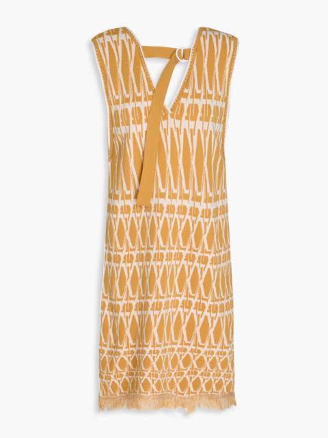 DIANE VON FURSTENBERG Reilly frayed jacquard-knit mini dress