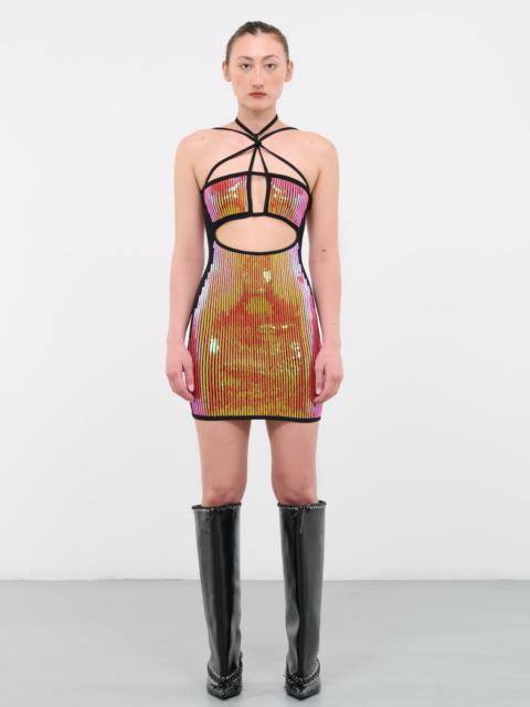 David Koma Sequin Cut-Out Dress