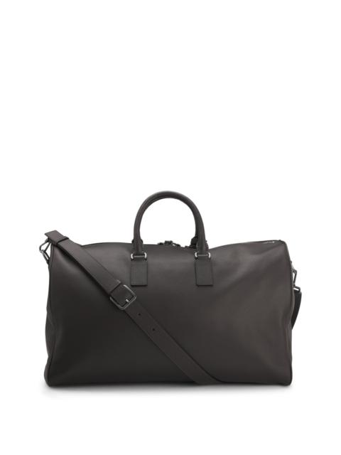 BOSS BECKHAM X BOSS HOLDALL IN GRAINED LEATHER WITH ADDRESS TAG