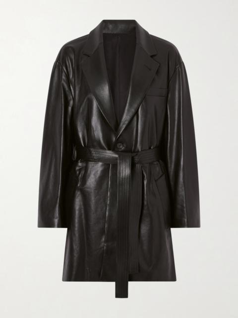 ssstein Belted Leather Trench Coat