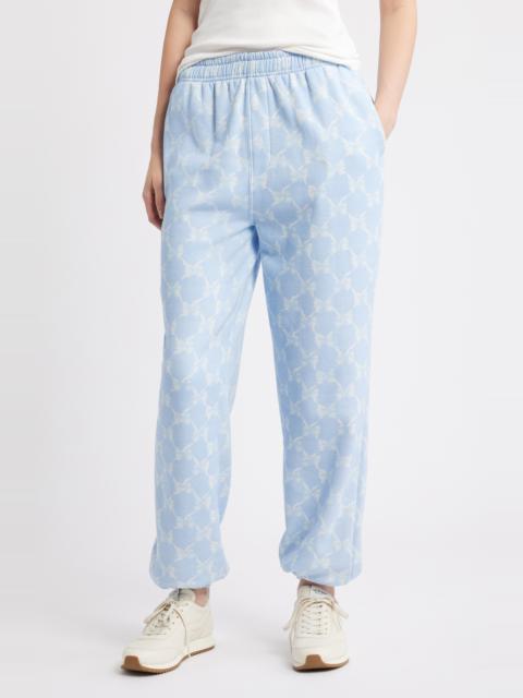 LoveShackFancy LoveShackFancy Liliana Ribbon Print Joggers in Chilled Blue at Nordstrom