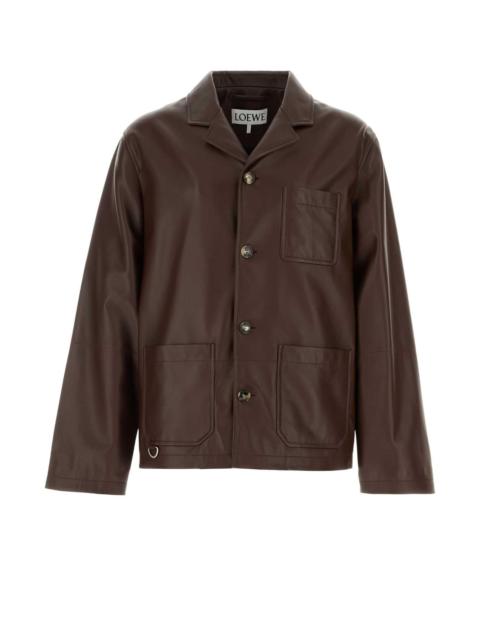 Loewe Loewe Men Chocolate Leather Jacket