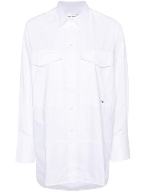 Victoria Beckham logo-embroidered cotton shirt