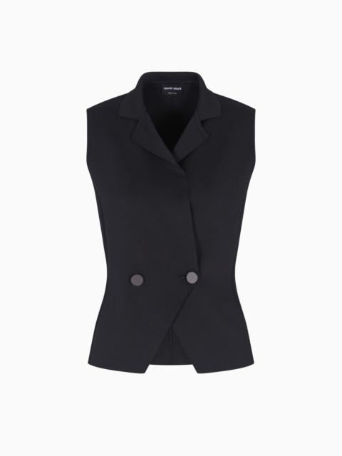 GIORGIO ARMANI SILK KNIT DOUBLE-BREASTED GILET