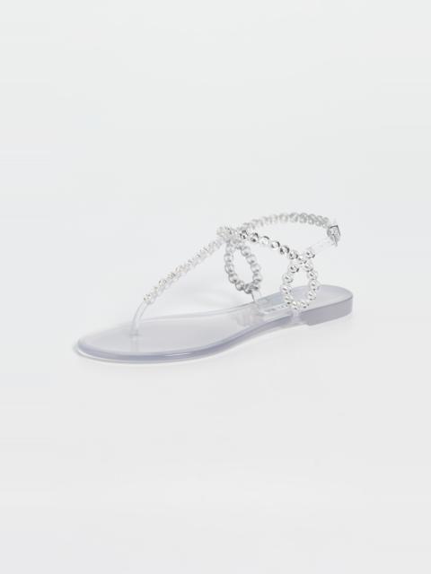 AQUAZZURA Almost Bare Crystal Jelly Sandal Flats