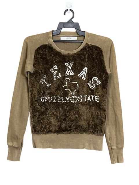 Kapital KAPITAL TEXAS GRIZZLY STATE CREWNECK SWEATSHIRT