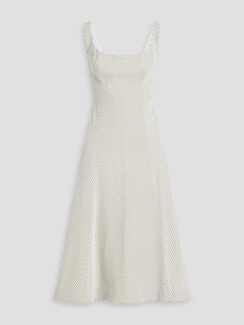CAROLINA HERRERA Embroidered cotton midi dress