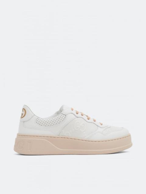 GUCCI Gucci GG Embossed Leather Sneakers