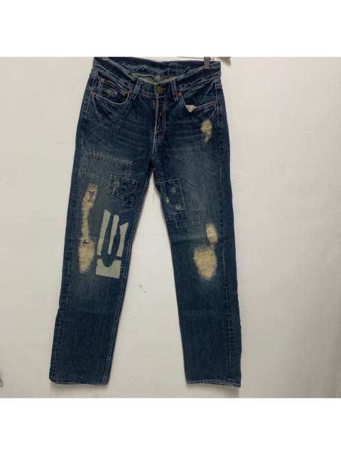 Other Designers Takeo Kikuchi Distressed Jeans Boro Sashiko Patches 