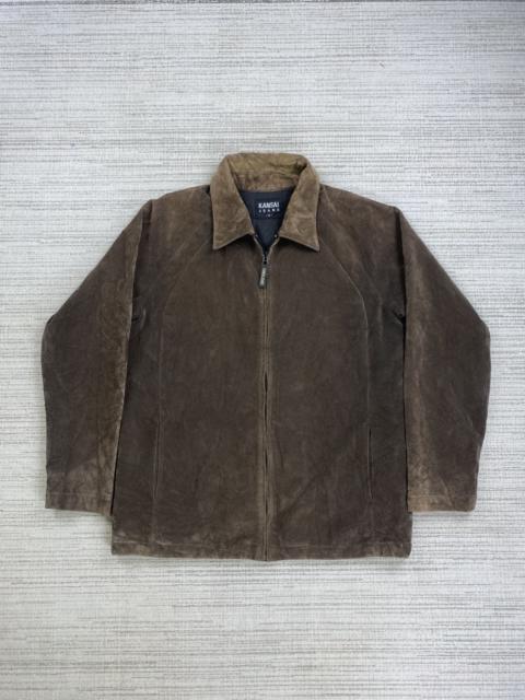 Other Designers Vintage Kansai Yamamoto Jeans Suede Leather Zipper Jacket