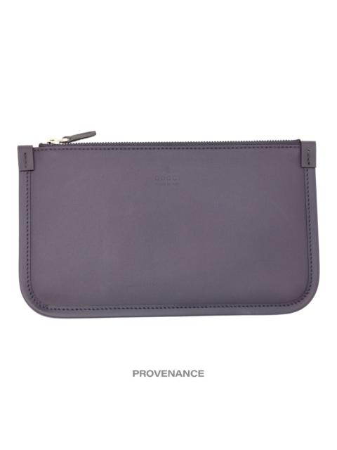 Gucci GG Supreme Zip Pouch Clutch Bag - Navy Leather