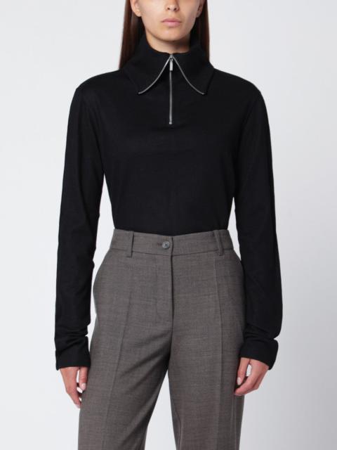 entire studios Black wool zip-collar top