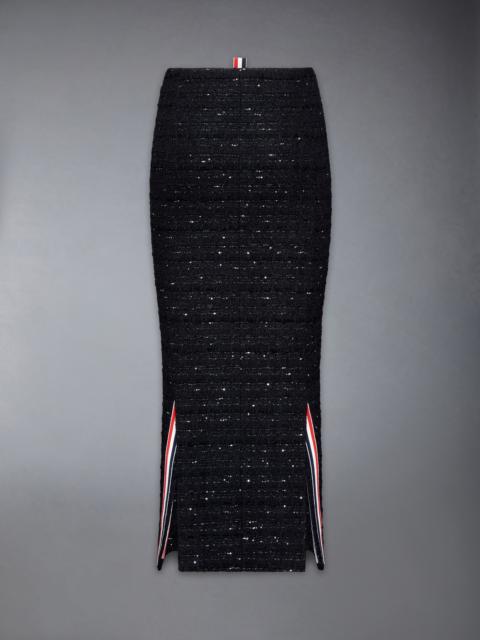 Thom Browne Organza Ribbon Tweed Low Rise Maxi Hobble Skirt