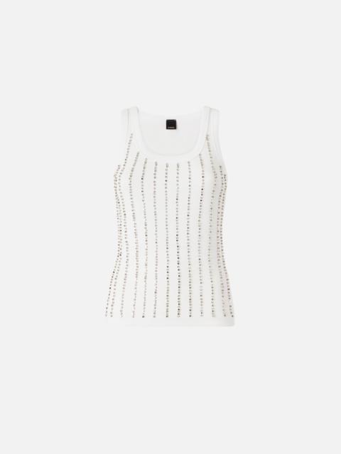 PINKO VEST TOP WITH JEWEL DETAILS
