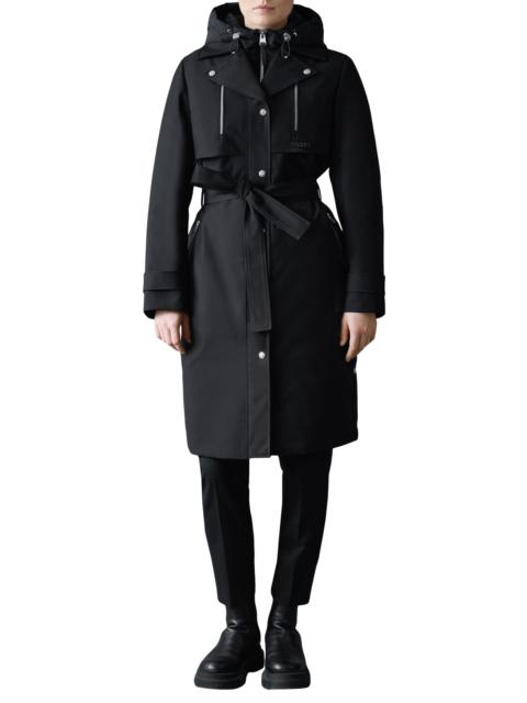MACKAGE Mackage Siobhan Down Trench Coat with Removable Bib in Black at Nordstrom