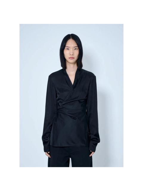 Rick Owens RICK OWENS Tower Laura Black Satin Wrap Top New & Authentic