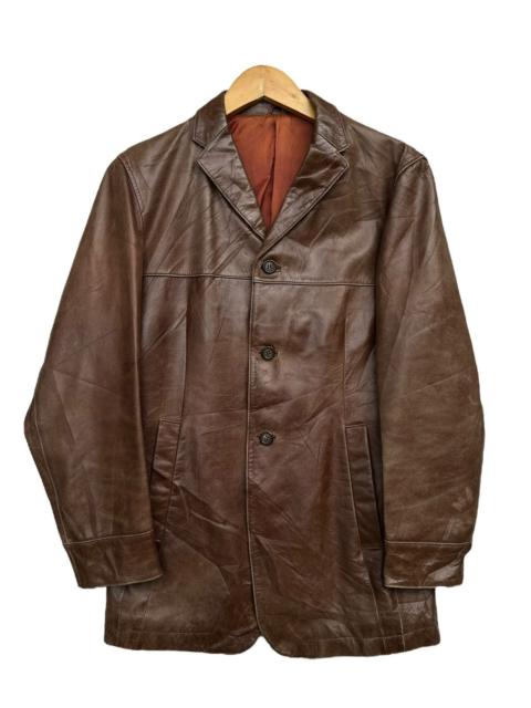 Other Designers Vintage Atelier Sab Soft Brown Leather Jacket Trench Coat