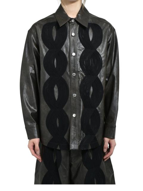 Song for the Mute "APPLIQUE" SHIRT JACKET / DARK BRW