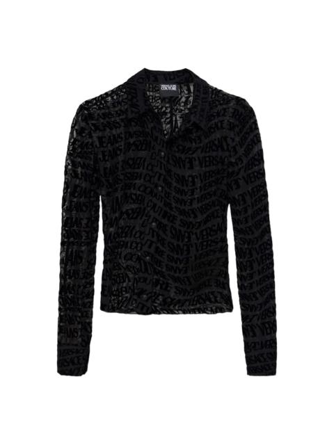 VERSACE JEANS COUTURE logo-lettering sheer shirt
