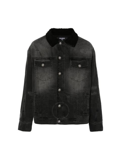 Balmain Shearling-Lining Denim Jacket
