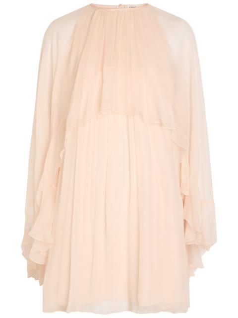 Chloé Chloe Ruffled Cape-effect Silk Mini Dress