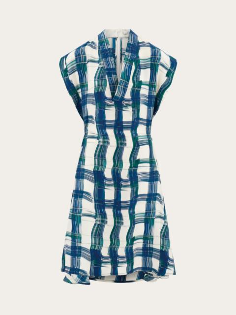 FERRAGAMO Stylized tartan dress