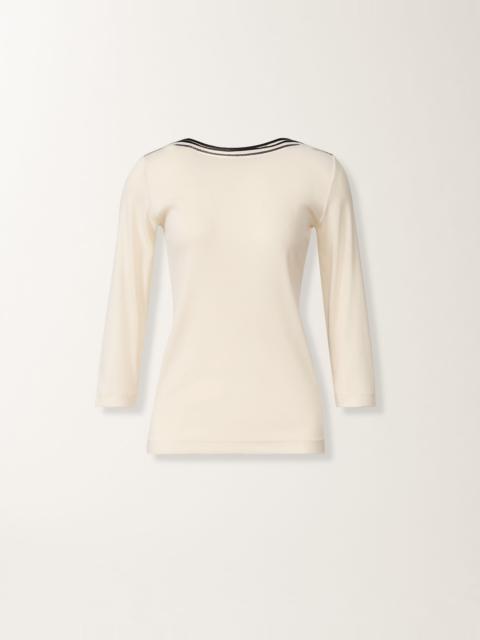 FABIANA FILIPPI Marinière T-shirt in butter and midnight blue jersey