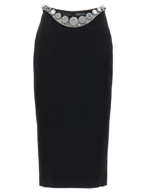 David Koma 'Puffer Circle Embroidery' skirt