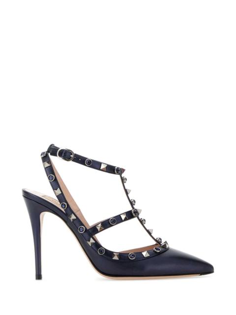 Valentino Valentino Garavani Women Dark Blue Leather Rockstud Pumps