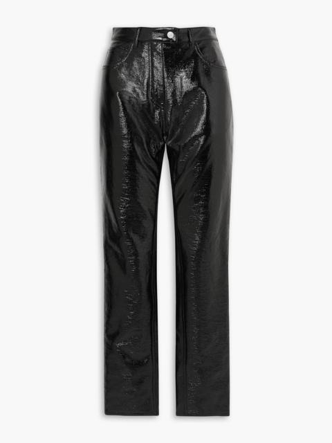 courrèges Coated cotton-blend slim-leg pants
