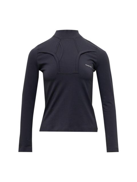 pushBUTTON Gray Brief Motif Jersey Top