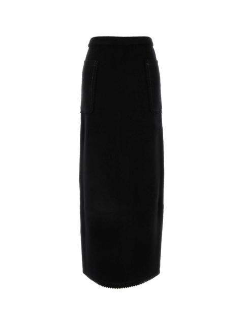 Max Mara Women Black Wool Blend Galosce Skirt