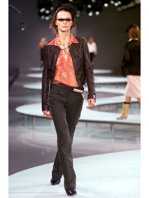 CHANEL Chanel SS 2002 Runway Linen Mid-Rise Trousers