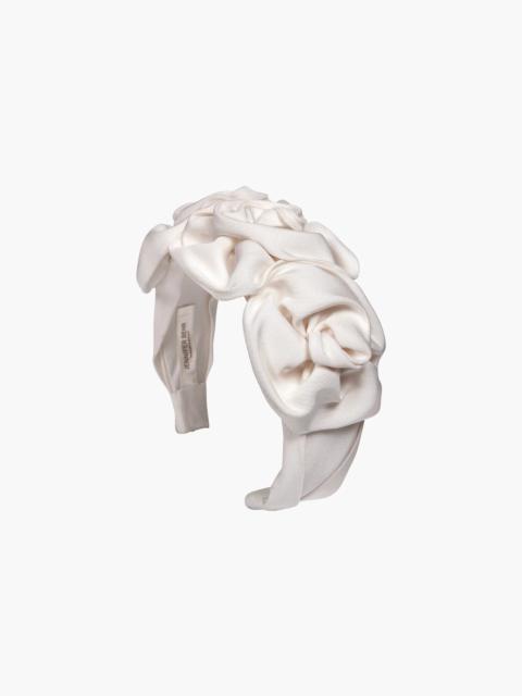 Jennifer Behr Triple Rosette Headband in Silk Faille