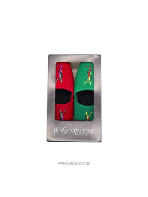 SAINT LAURENT Yves Saint Laurent YSL Logo 2 Slipper Box Set - Red/Green
