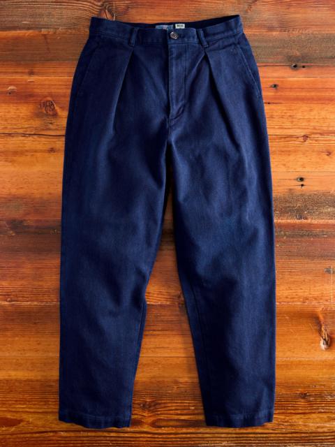 Double Cloth Sashiko Trousers in Hand Dyed Indigo