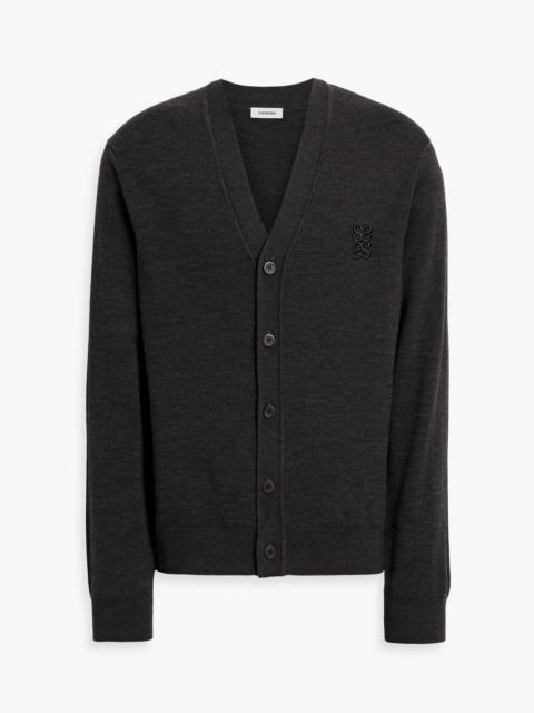 Sandro Appliquéd wool cardigan