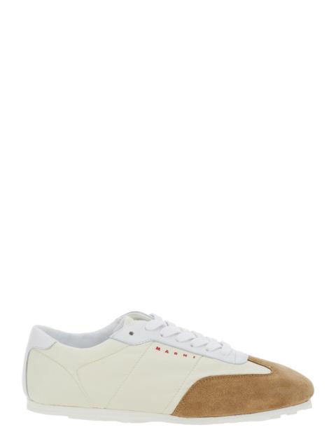 Marni Marni Women White Sneakers With Suede Details And Lettering Logo In Eco-Leather Woman