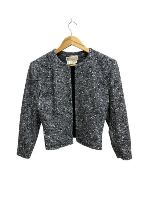 GUCCI Vintage Gucci Sparkling Grey Tweed Cropped Jacket Button Up