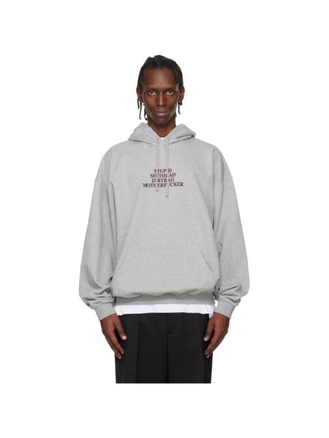 VETEMENTS Gray 'MF' Hoodie