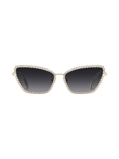 Stuart Weitzman Stuart Weitzman 53mm Cat Eye Sunglasses in Light Gold/Dark Grey Sf at Nordstrom