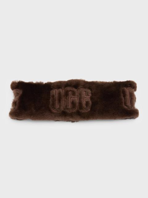 UGG Exposed Logo Sheepskin Headband