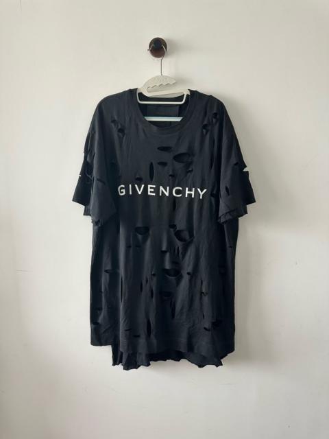 Givenchy Givenchy Ripped Destroyed Short-Sleeve T-Shirt in black